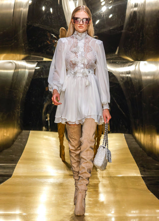 Abito mini con pizzo