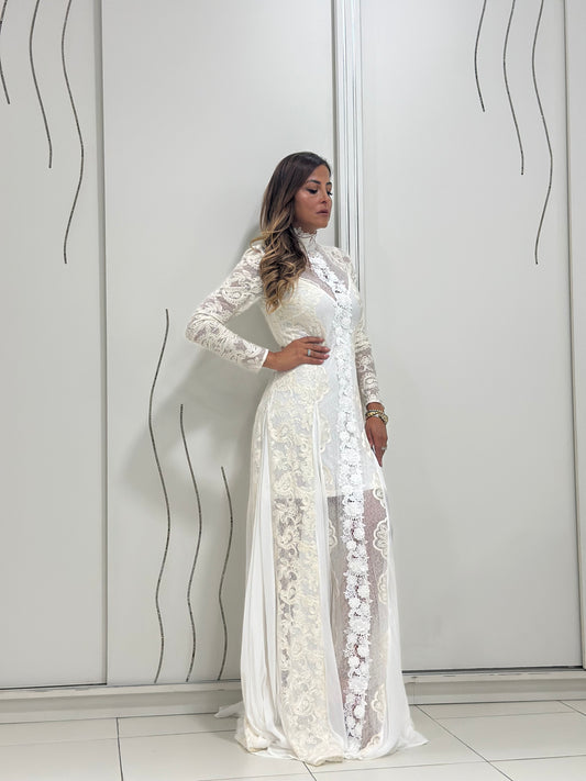 Abito lungo di pizzo