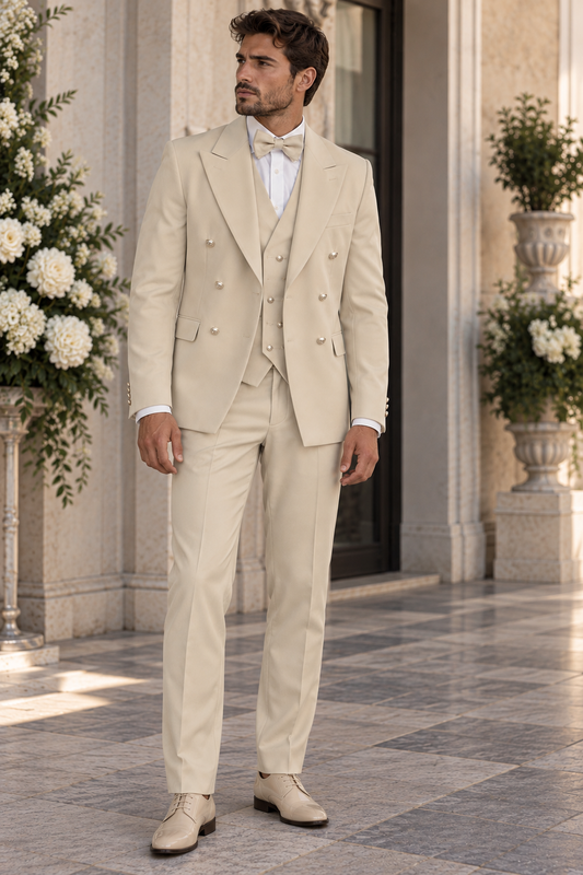 Completo uomo 3 pezzi beige