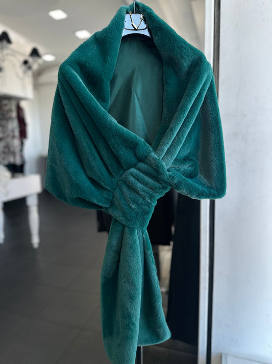 Stola di pelliccia eco verde